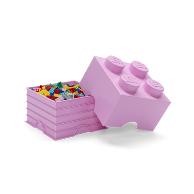 Cutie depozitare LEGO 2x2 roz deschis