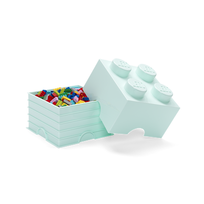 Cutie depozitare LEGO 2x2 albastru aqua