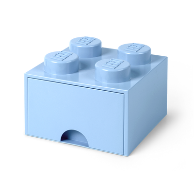Cutie depozitare LEGO 2x2 cu sertar, albastru deschis
