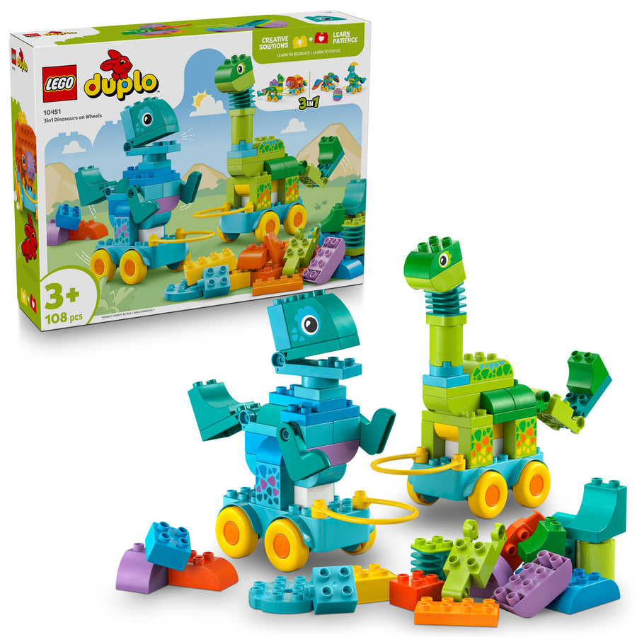 LEGO DUPLO 10451 — Dinozauri pe roți 3 în 1 – imagine 1
