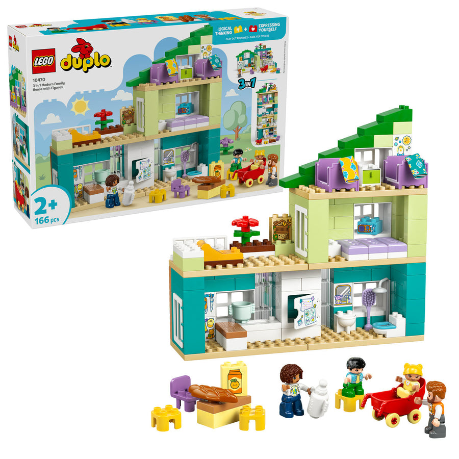 LEGO DUPLO 10470 — Casă modernă de familie 3 în 1, cu figurine – imagine 1