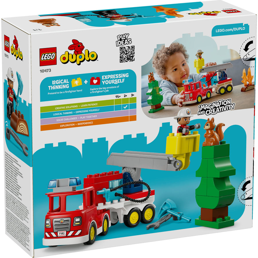 LEGO DUPLO 10473 — Camion de pompieri cu furtun și pompier – imagine 3