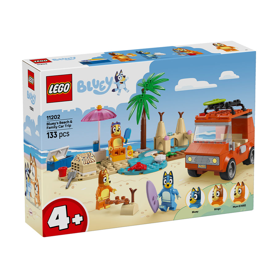 LEGO Bluey 11202 — Calatoria familiei lui Blue cu masina la plaja – imagine 2