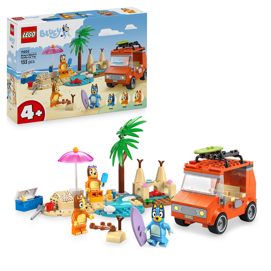 LEGO Bluey 11202 — Calatoria familiei lui Blue cu masina la plaja – imagine 1