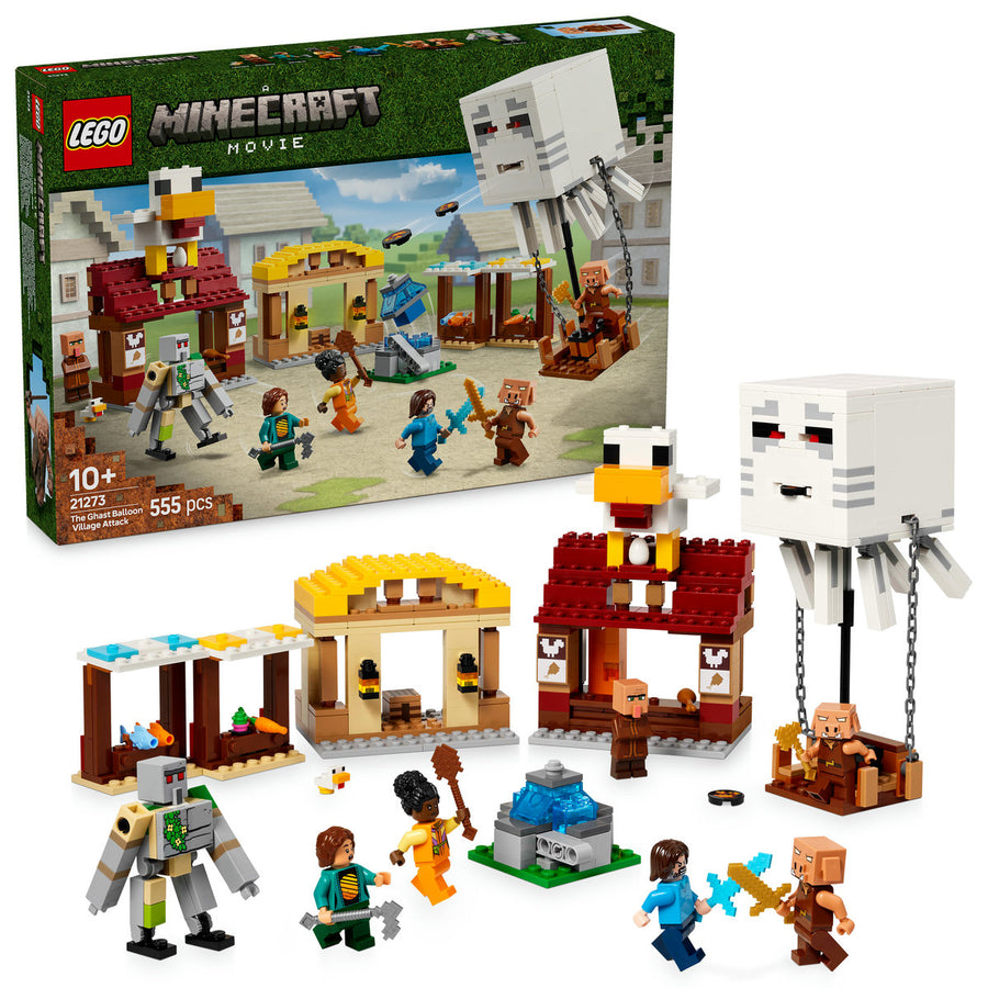 LEGO Minecraft 21273 — Atacul baloanelor Ghast asupra satului – imagine 1