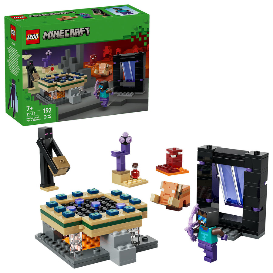 LEGO Minecraft 21584 — Călătorie prin portalurile Nether și End – imagine 1