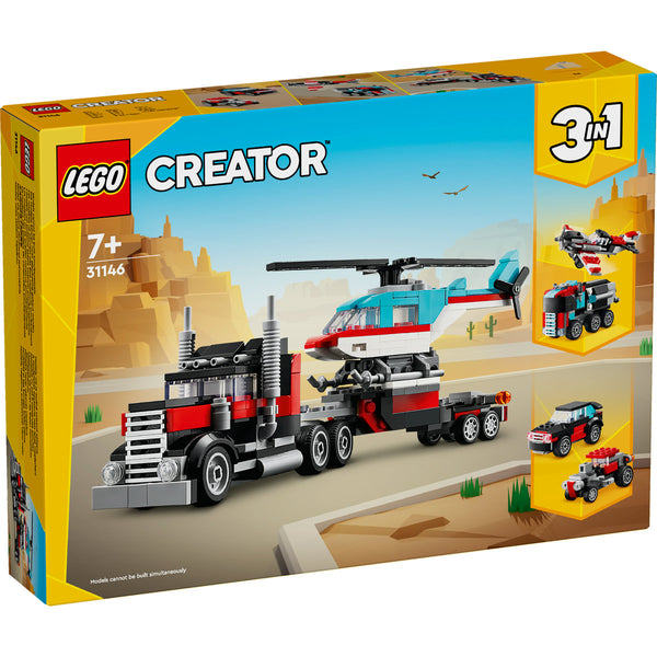 LEGO Creator 31146 — Camioneta cu platforma și elicopter – imagine 2