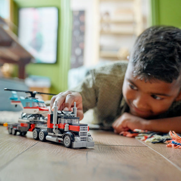 LEGO Creator 31146 — Camioneta cu platforma și elicopter – imagine 5