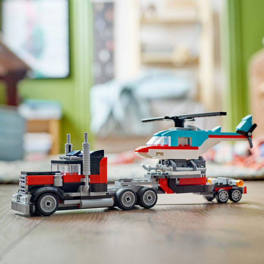 LEGO Creator 31146 — Camioneta cu platforma și elicopter – imagine 6