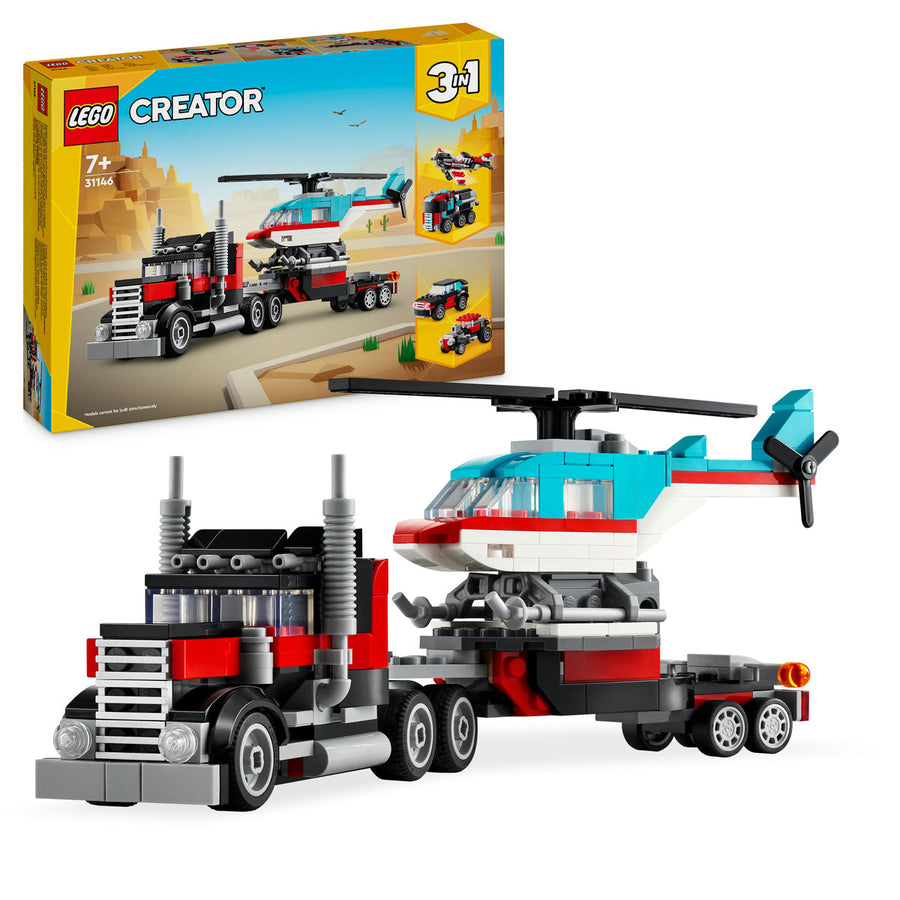 LEGO Creator 31146 — Camioneta cu platforma și elicopter – imagine 1