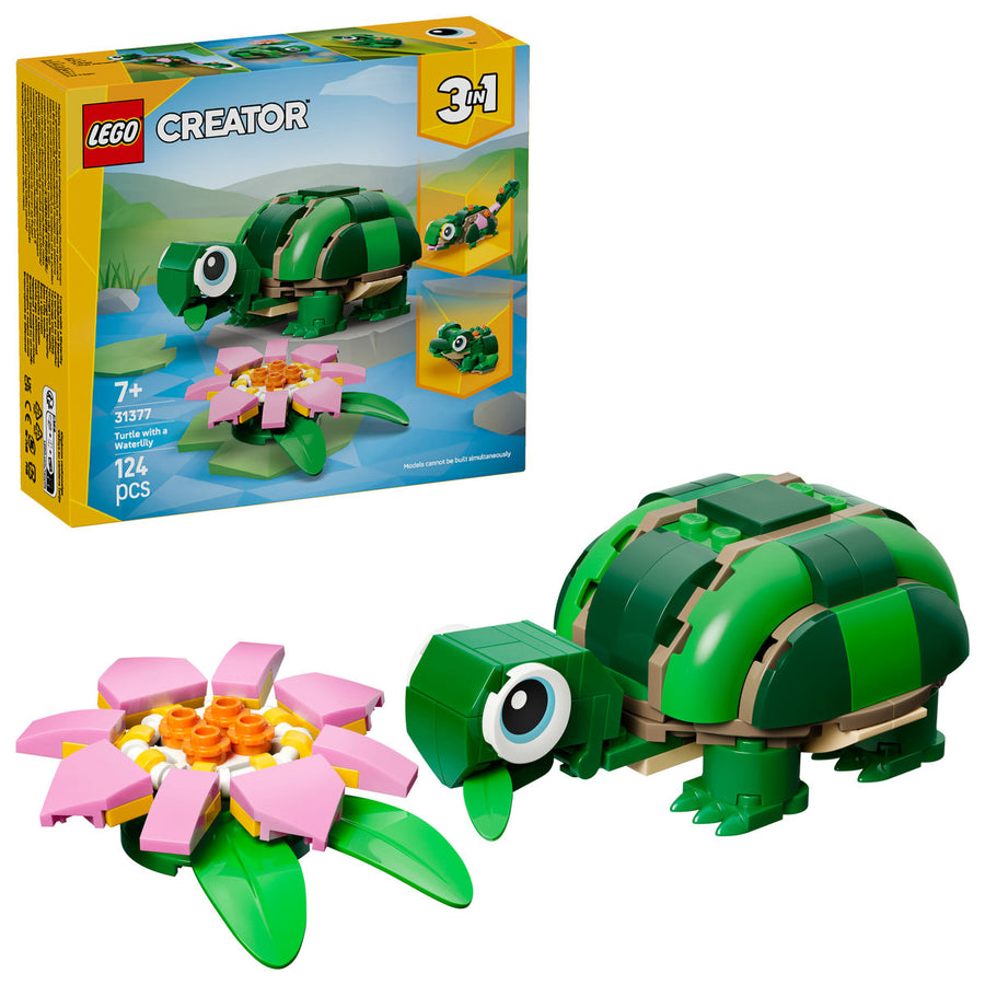 LEGO Creator 31377 — Broască-țestoasă cu o floare de nufăr – imagine 1