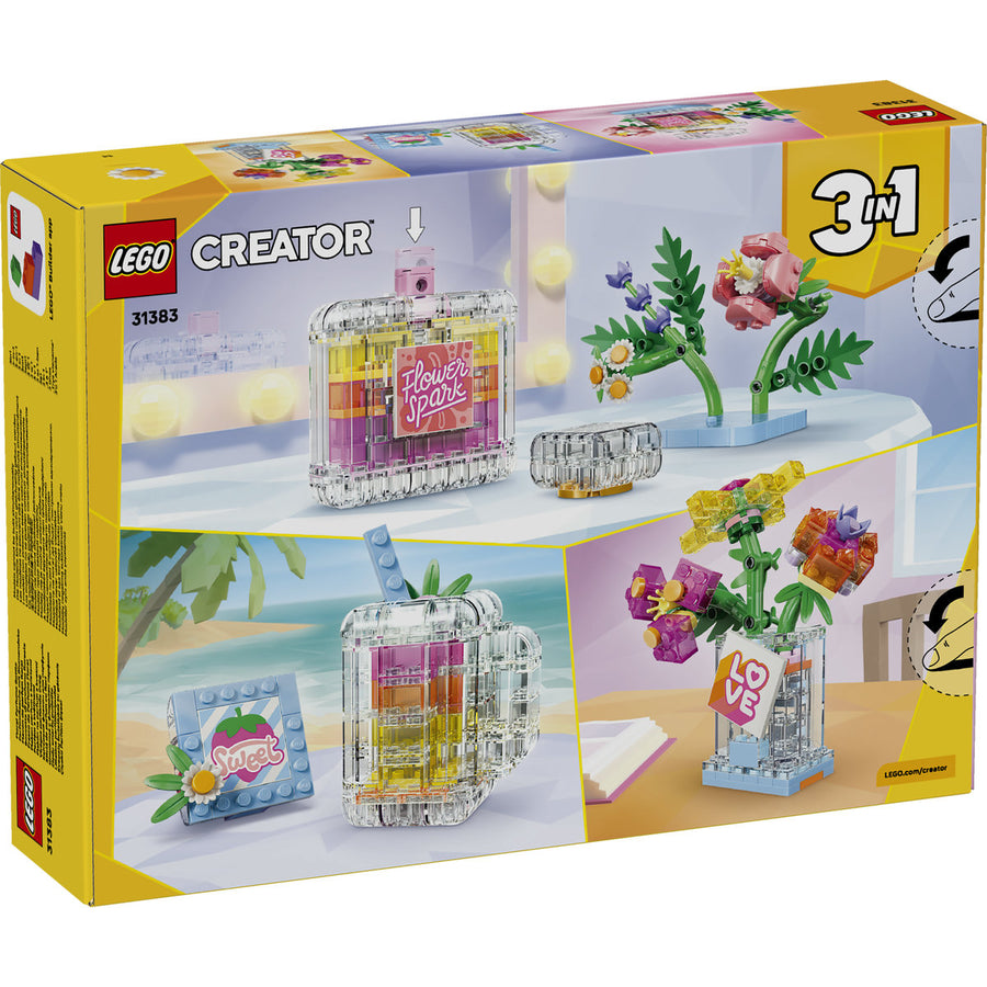 LEGO Creator 31383 — Sticlă de parfum cu flori decorativă – imagine 3