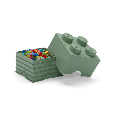 Cutie depozitare LEGO 2X2 verde nisip