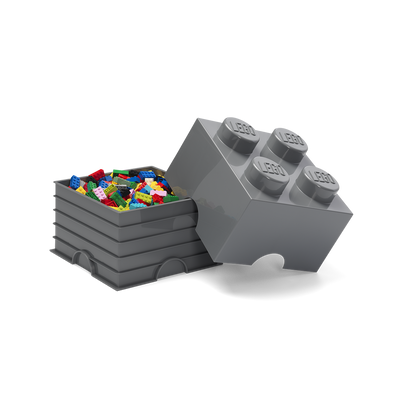 Cutie depozitare LEGO 2x2 gri inchis