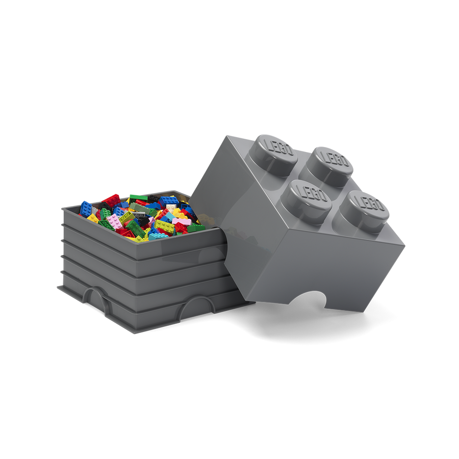 Cutie depozitare LEGO 2x2 gri inchis