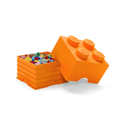 Cutie depozitare LEGO 2x2 portocaliu