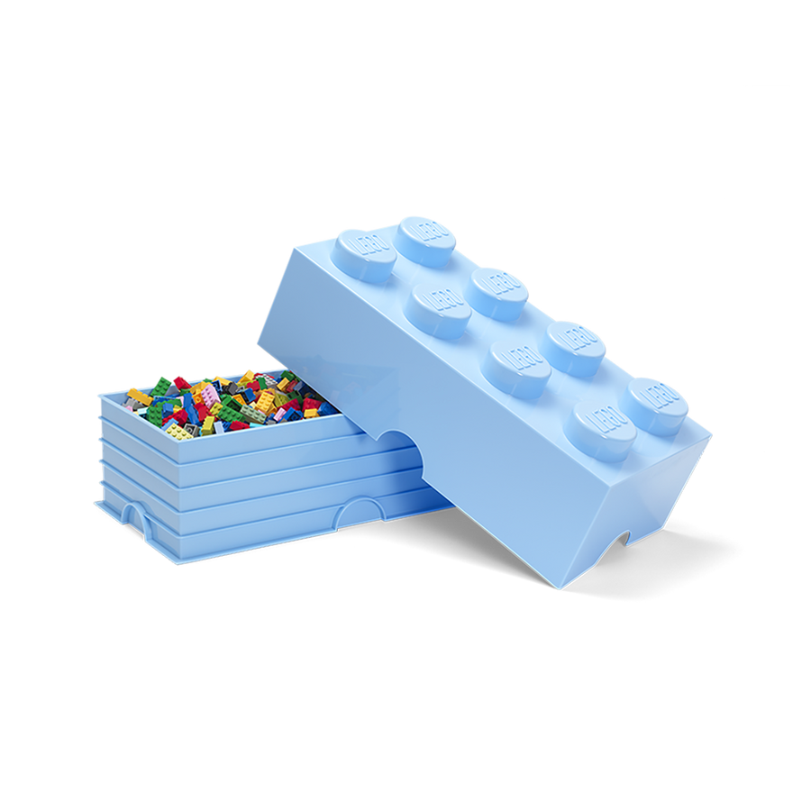 Cutie depozitare LEGO 2x4 albastru deschis