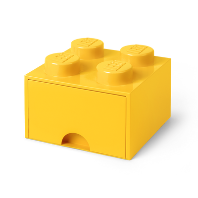 Cutie depozitare LEGO 2x2 cu sertar, galben