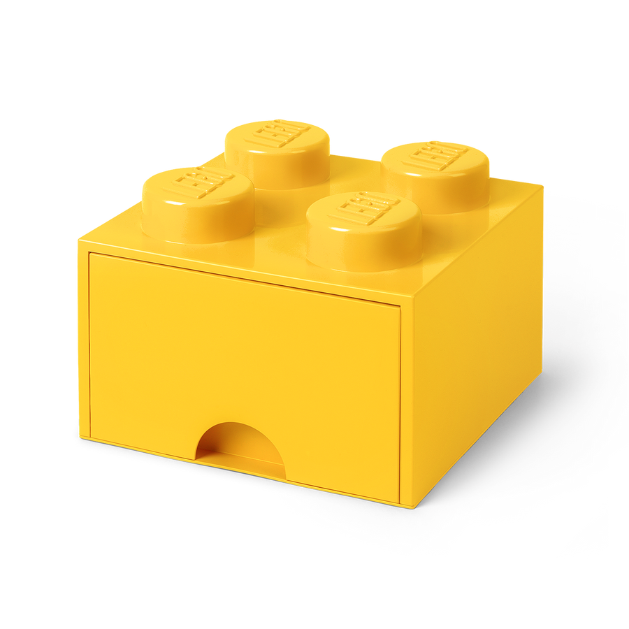 Cutie depozitare LEGO 2x2 cu sertar, galben