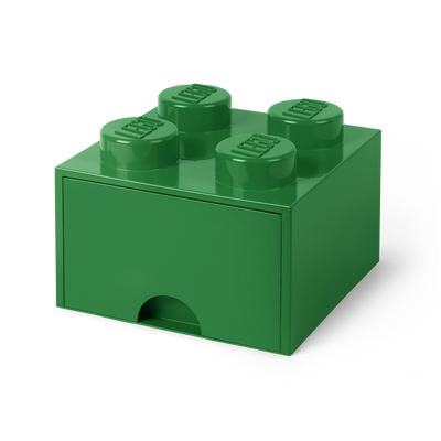 Cutie depozitare LEGO 2x2 cu sertar, verde