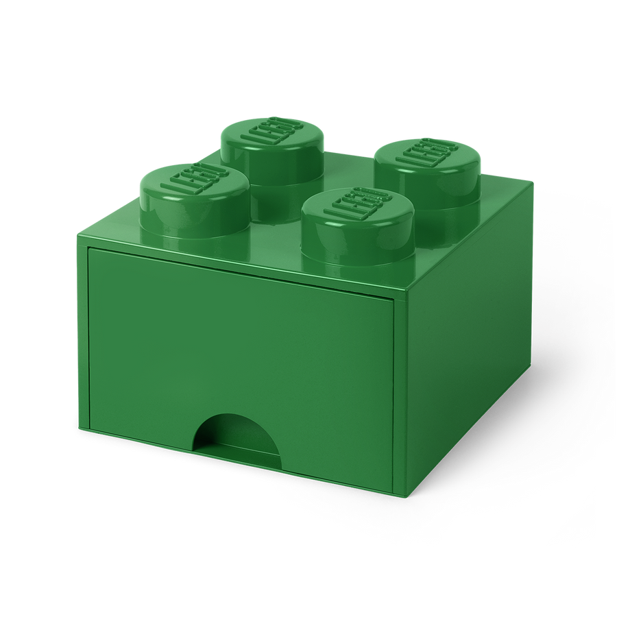 Cutie depozitare LEGO 2x2 cu sertar, verde