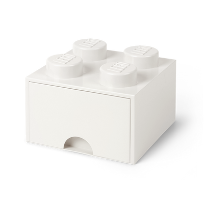 Cutie depozitare LEGO 2x2 cu sertar, alb