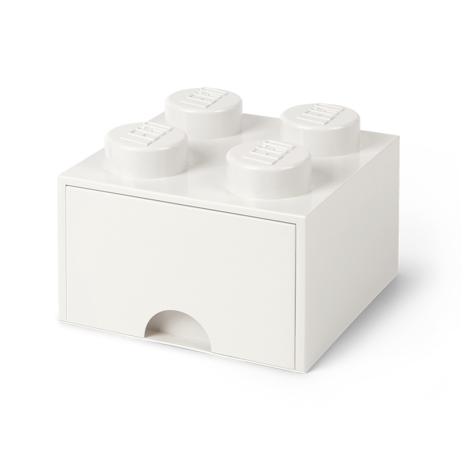 Cutie depozitare LEGO 2x2 cu sertar, alb