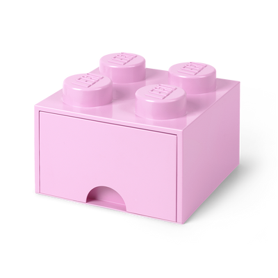 Cutie depozitare LEGO 2x2 cu sertar, roz