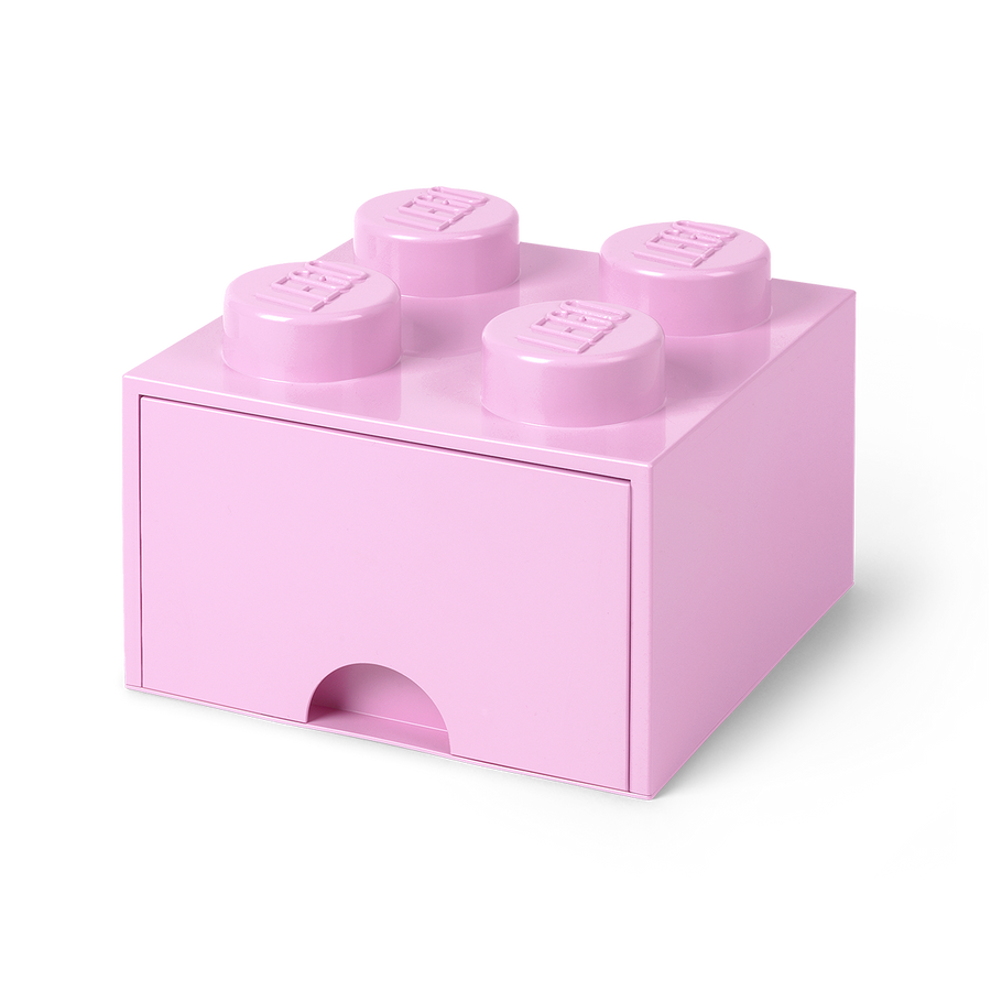 Cutie depozitare LEGO 2x2 cu sertar, roz