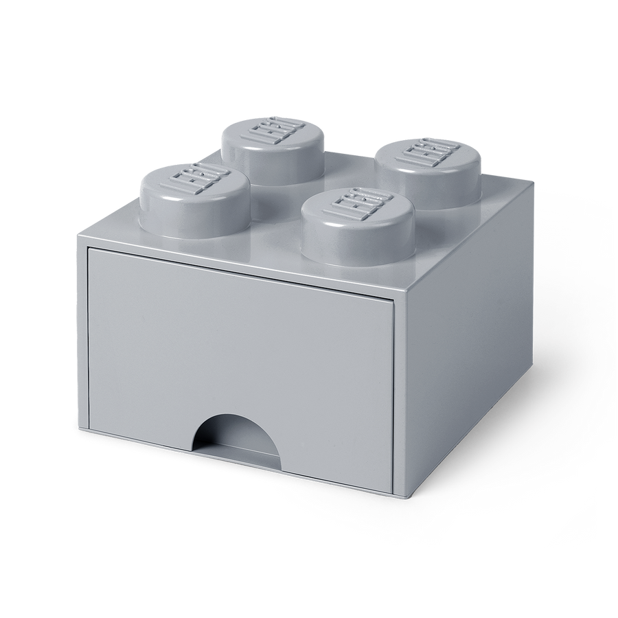 Cutie depozitare LEGO 2x2 cu sertar, gri