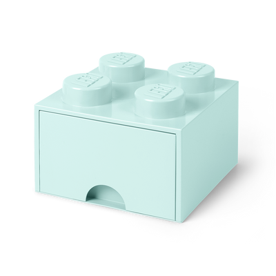 Cutie depozitare LEGO 2x2 cu sertar, aqua