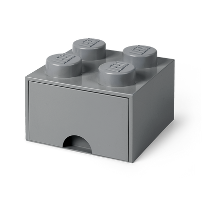 Cutie depozitare LEGO 2x2 cu sertar, gri inchis