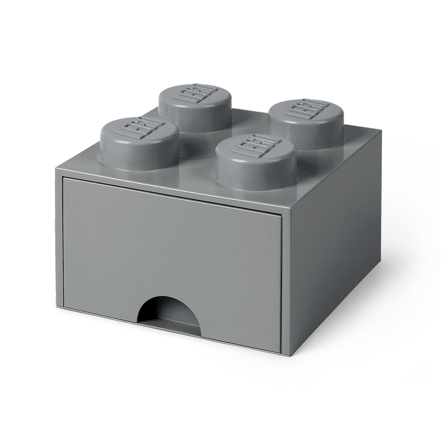 Cutie depozitare LEGO 2x2 cu sertar, gri inchis