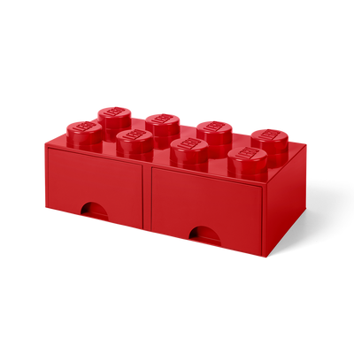 Cutie depozitare LEGO 2x4 cu sertare, rosu
