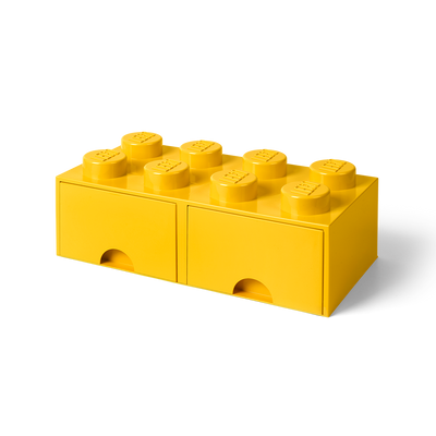 Cutie depozitare LEGO 2x4 cu sertare, galben