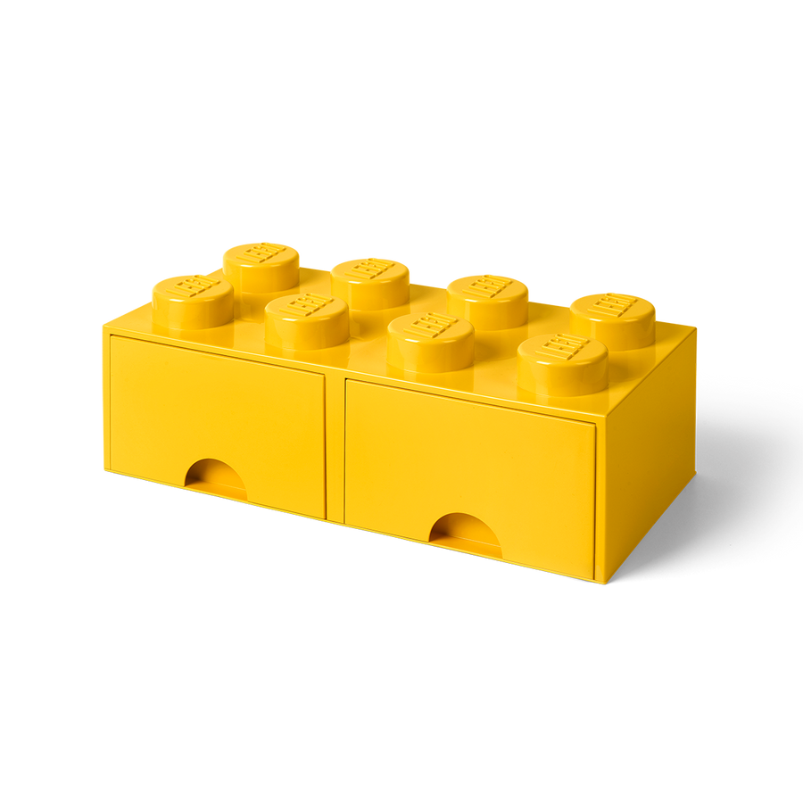 Cutie depozitare LEGO 2x4 cu sertare, galben