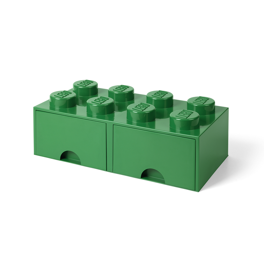 Cutie depozitare LEGO 2x4 cu sertare, verde