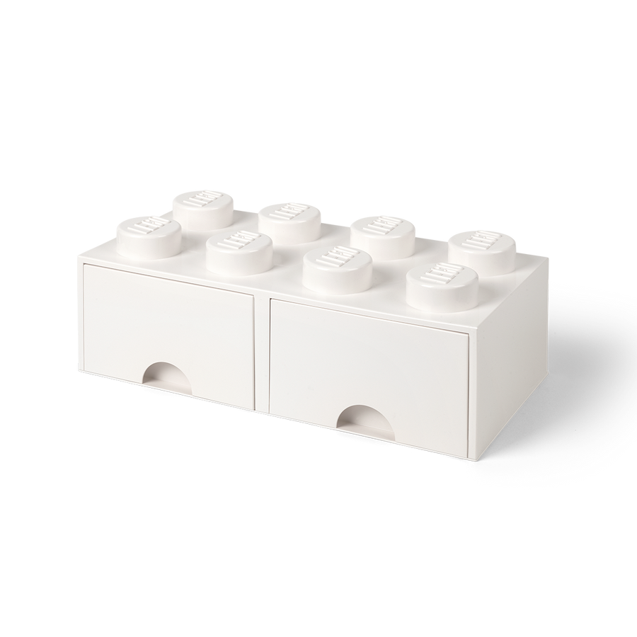 Cutie depozitare LEGO 2x4 cu sertare, alb