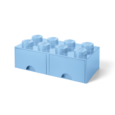 Cutie depozitare LEGO 2x4 cu sertare, albastru deschis