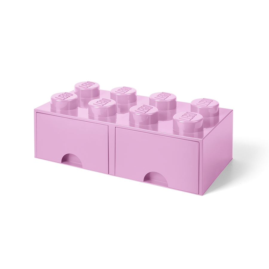 Cutie depozitare LEGO 2x4 cu sertare, roz