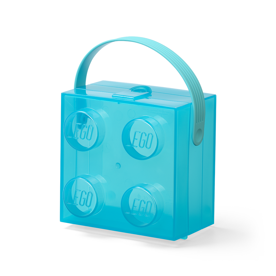 Cutie LEGO 2x2 - albastru transparent