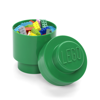 Cutie depozitare rotunda LEGO 1 verde inchis