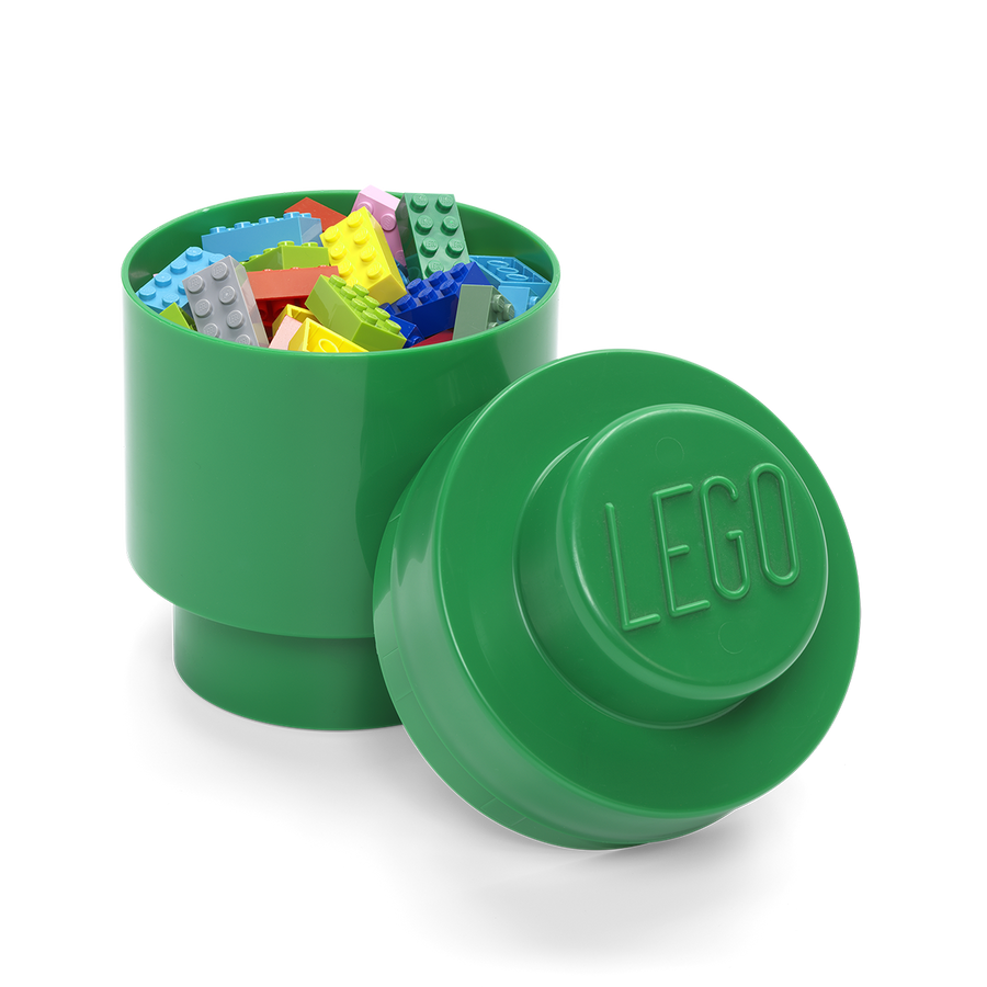Cutie depozitare rotunda LEGO 1 verde inchis