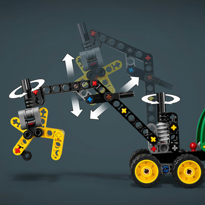 LEGO Technic 42218 — Utilaj de tăiat și stivuit copaci John Deere 1470H – imagine 8