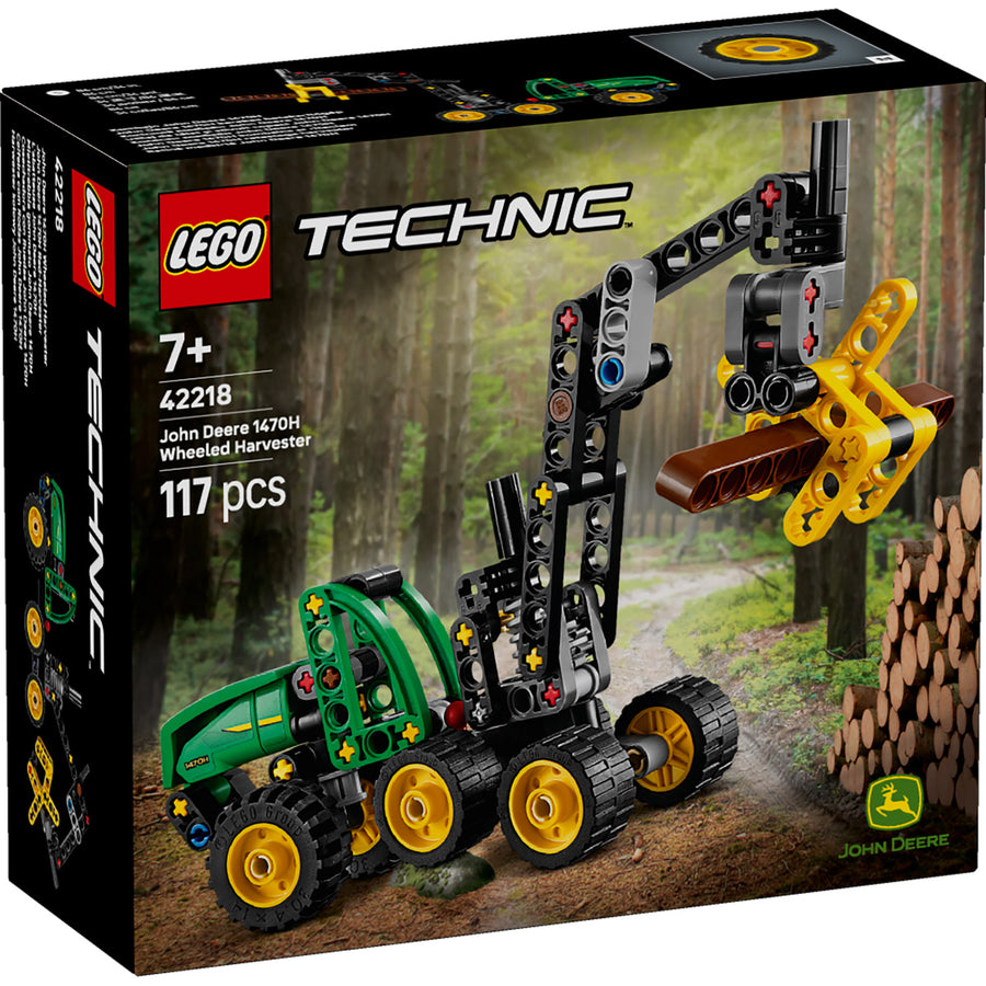 LEGO Technic 42218 — Utilaj de tăiat și stivuit copaci John Deere 1470H – imagine 2