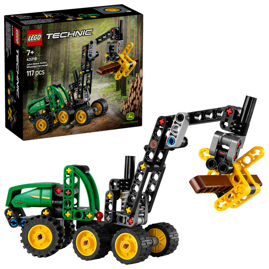 LEGO Technic 42218 — Utilaj de tăiat și stivuit copaci John Deere 1470H – imagine 1
