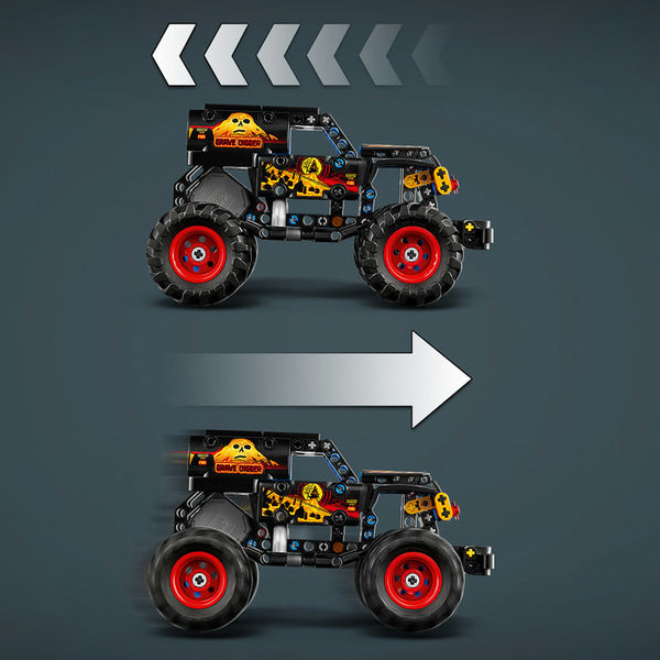 LEGO Technic 42219 — Monster Jam™ Grave Digger™ Foc și gheață – imagine 5