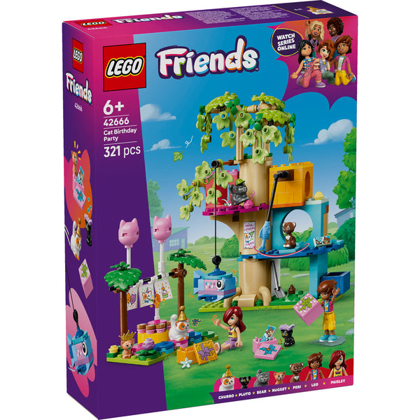 LEGO Friends 42666 — Petrecere de ziua de naștere a pisicii și căsuță în copac – imagine 3