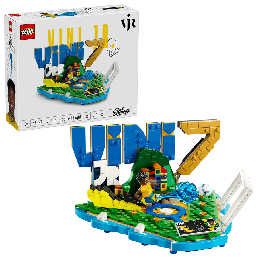 LEGO 43027 asamblat — scena de fotbal cu Vini Jr. pe teren