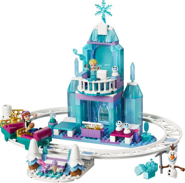 LEGO Disney 43281 — Aventură cu sania pe șine la castelul de gheață al Elsei